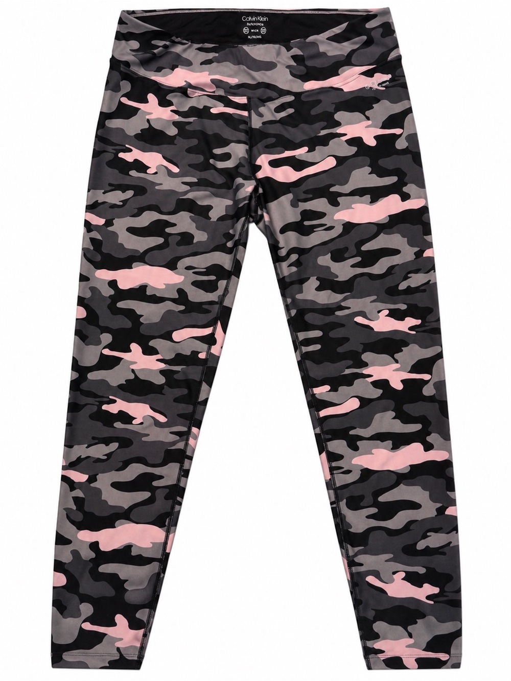Calvin Klein Performance XL Pink Gray Camo Leggings Ruched Ankle
